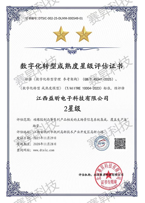 二星级数字化转型成熟度星级（jí）评估证书