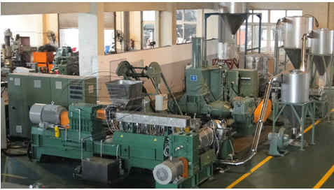 雙螺杆+單螺杆擠(jǐ)出造粒機組 雙螺杆+單螺杆擠出造粒機組